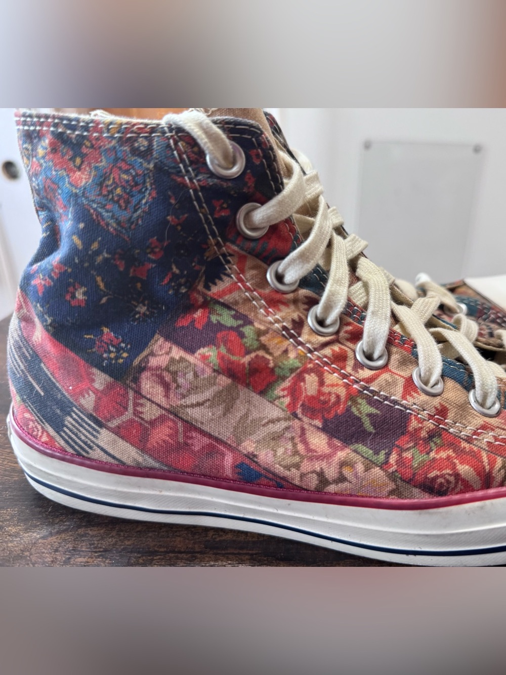Converse Chuck Taylor All Star Hi Multi Natural Floral Tapestry Sneakers Size 9 - Picture 12 of 12